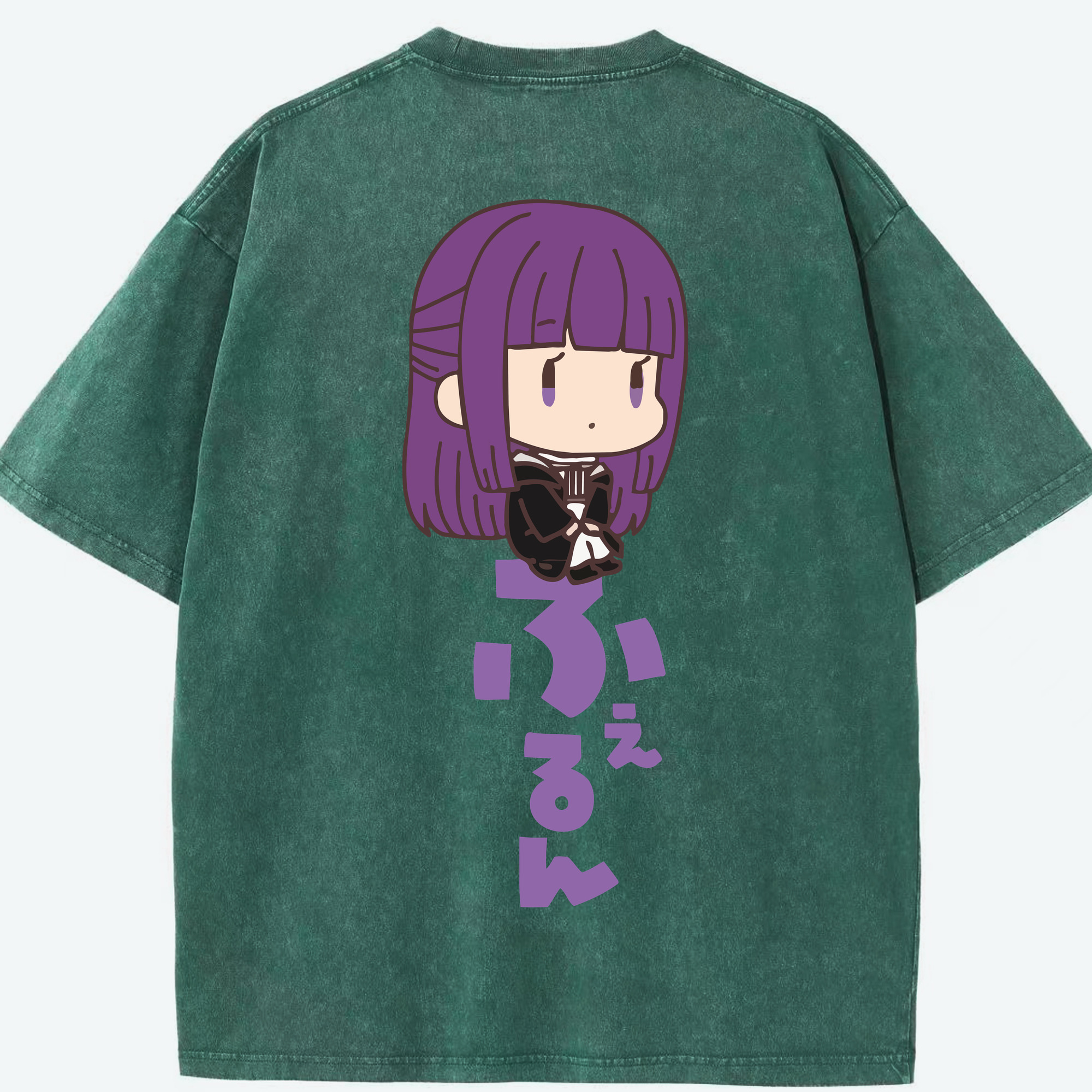 （画像用） 葬送のフリーレン Frieren 綿100% ヴィンテージ風 半袖Tシャツ（背面プリント）